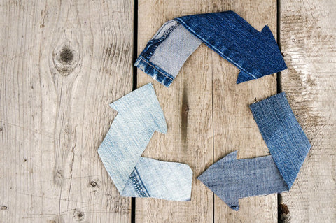 denim recycled sign