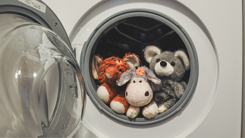 stuffed animals thrown in a washing machine. Big no no!