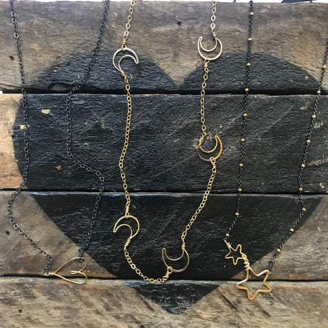 oxidized silver and gold beth jewelry necklaces