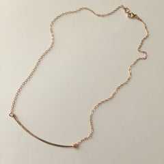 rose gold fringe bar necklace