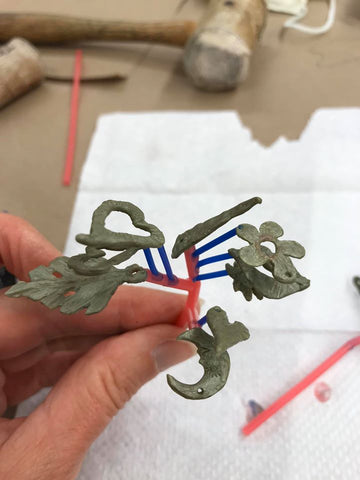 waxes attached to a sprue