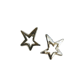 harvest charm silver open star post earrings