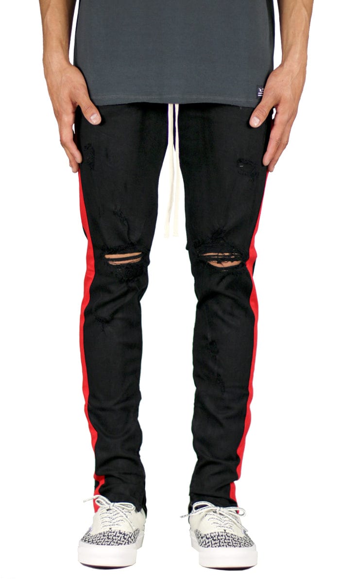 black red track pants