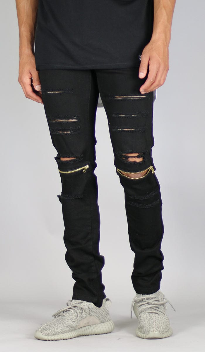 jeans with zippers on legs