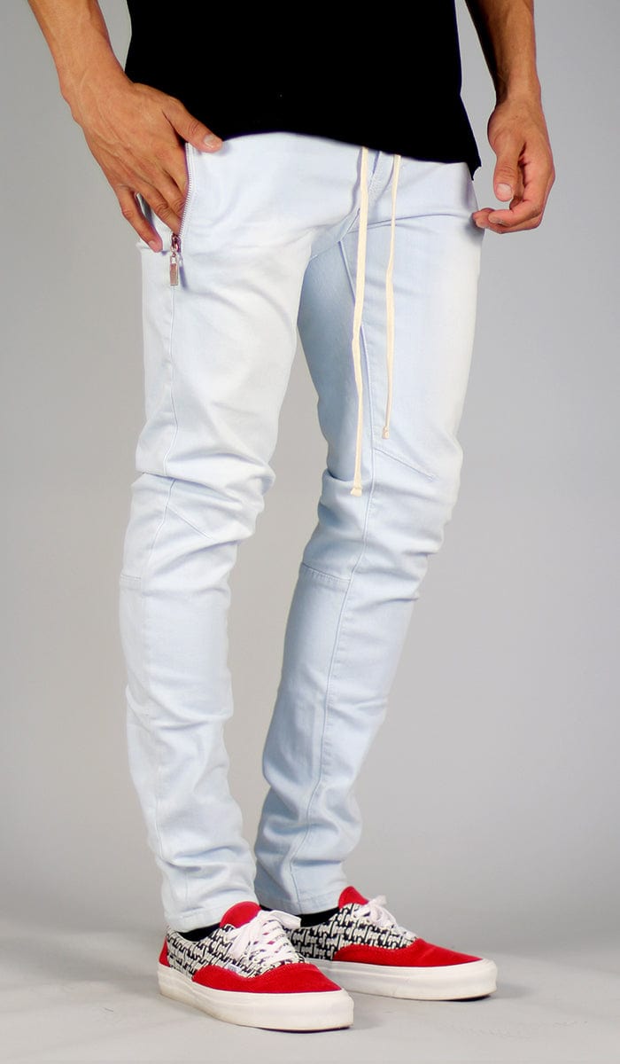 white blue denim