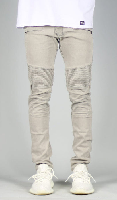 gray biker jeans