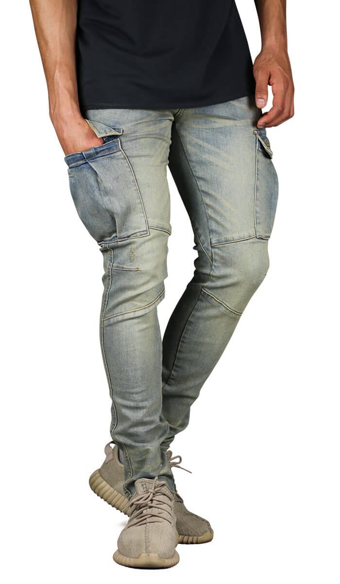 Indigo Cargo Jeans | Premium Fabrics | Shop Hyper Denim