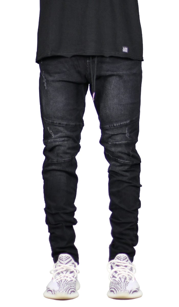black zipper jeans
