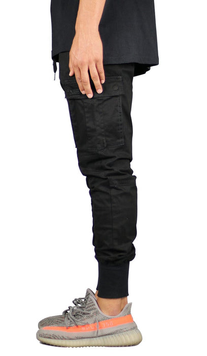 black cargo denim