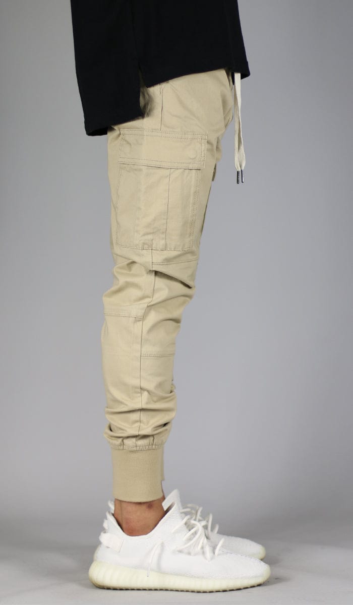 denim cargo joggers