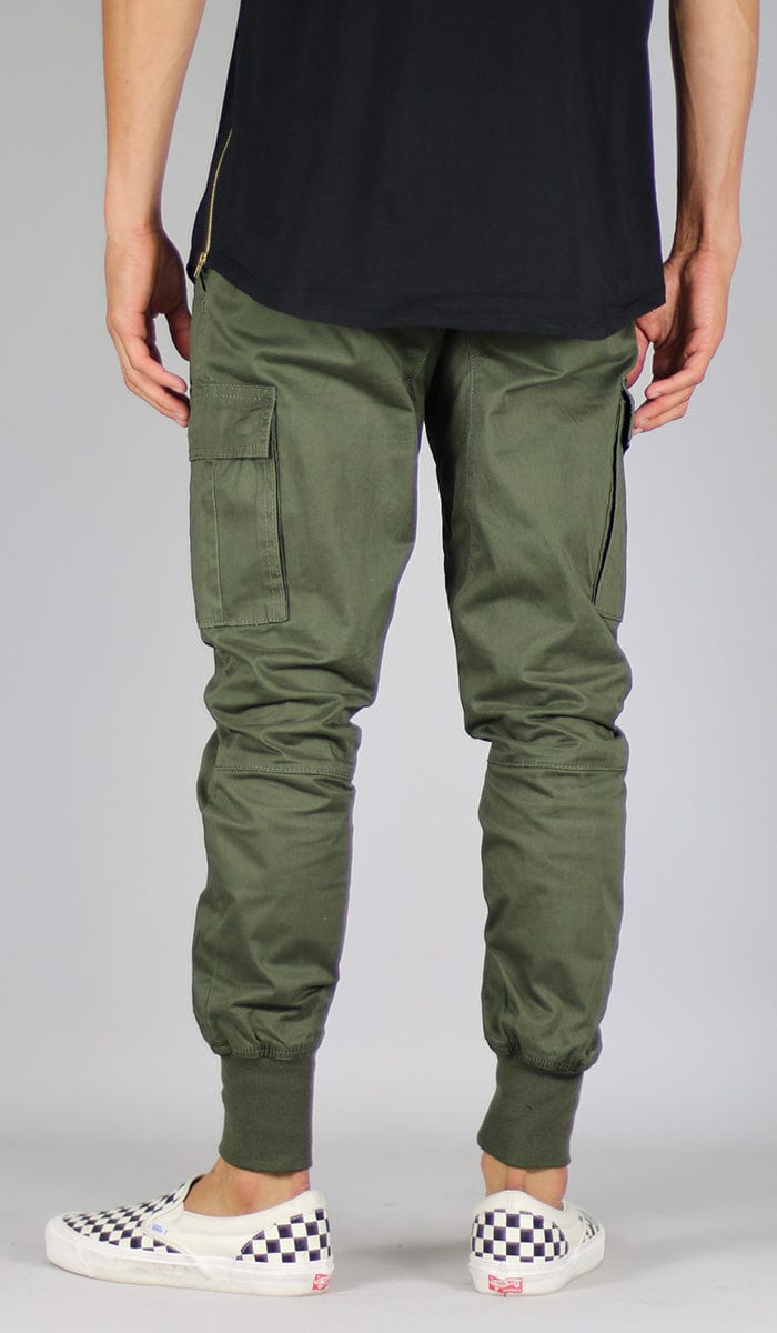 denim cargo joggers