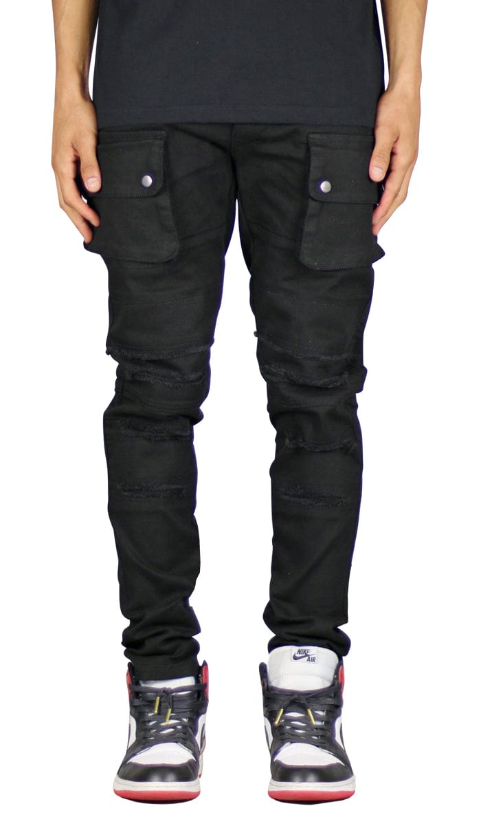 black zipper cargo pants