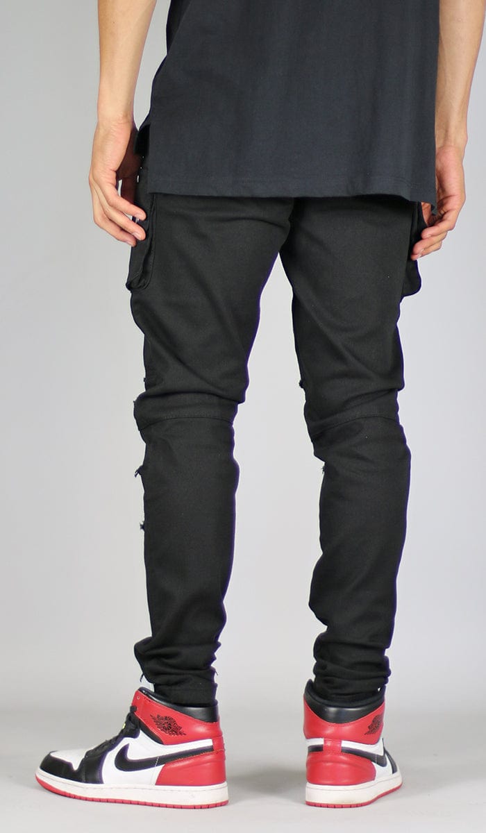 black tight cargo pants