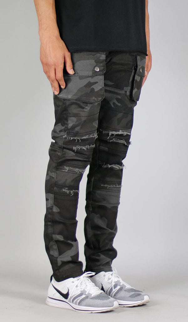 Black Camo Cargo Pant - HYPER DENIM