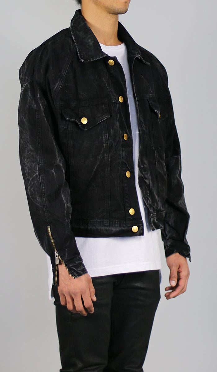 all black jean jacket