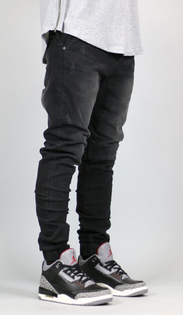 Black Drop Crotch Denim Jogger | Hyper Denim – HYPER DENIM