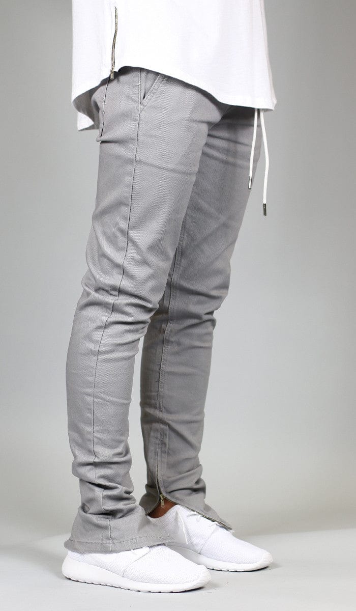 grey jeans with zippers