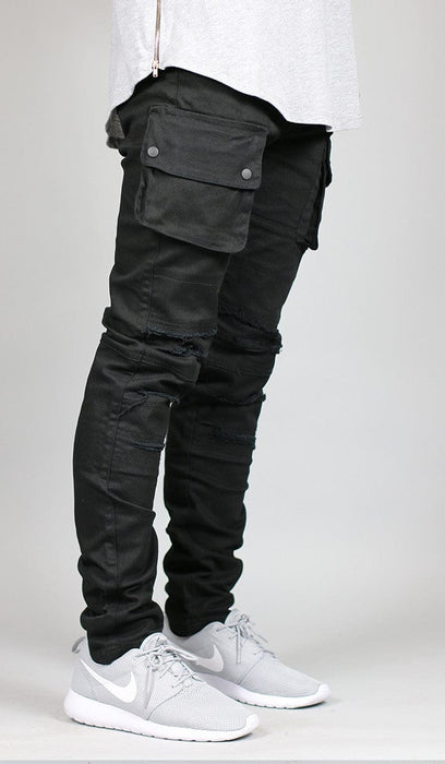 ripped black cargo pants