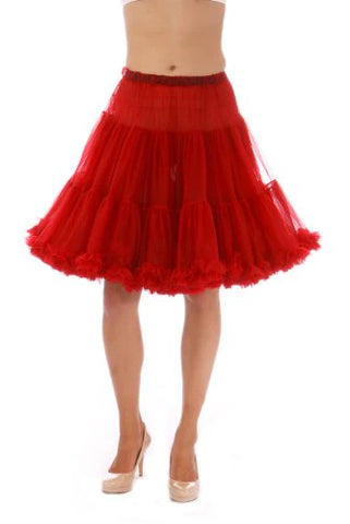 Luxury Vintage Knee Length Crinoline Petticoat in Ruby Red