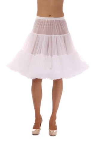 Luxury Vintage Knee Length Crinoline Jennifer Petticoat - White