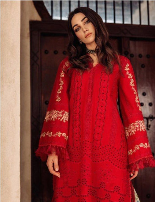 Buy COCFI Pakistani Suit With Faux Georgette Salwar Suit Material Semi  Stiched Top and Unstiched Bottom and Border Work Duppata. at Amazon.in
