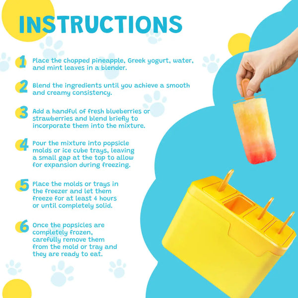 steps for makeing dog snacks Pineapple Pupsicles