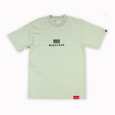 Modern Stack T-Shirt - Cream/Forest Green – The Marathon Clothing