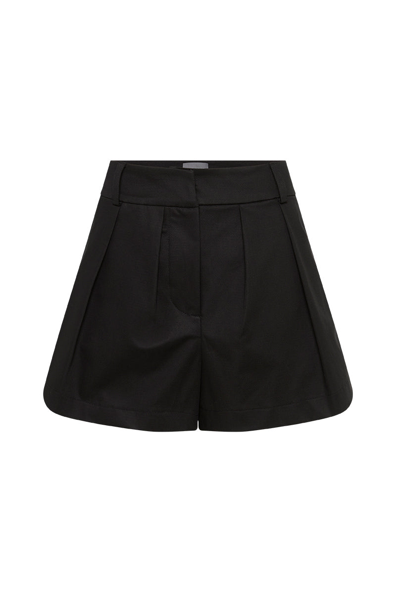 TAILORED PLEAT HIP SHORTS - BLACK - Watson X Watson