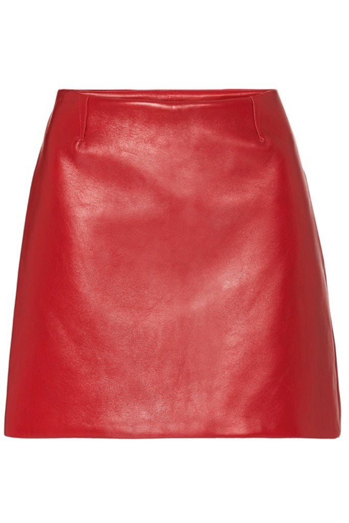 red mini pencil skirt