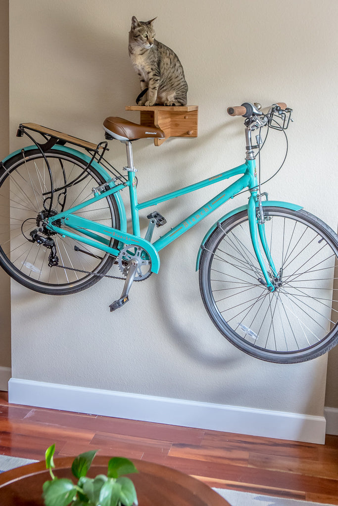 wood wall mount bike rack