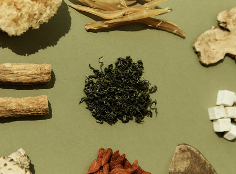 Image of various dried herbs.