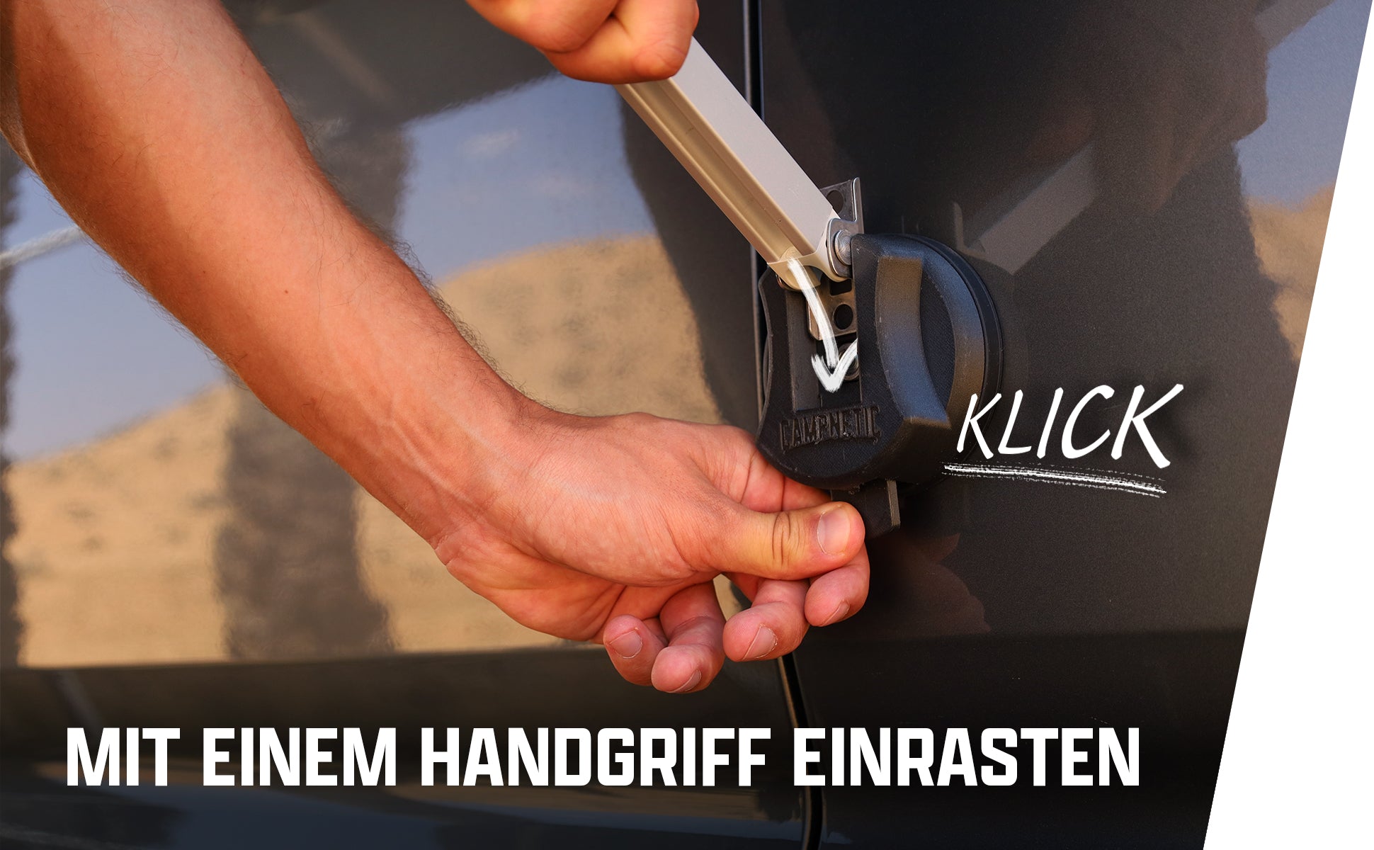Campnetic Markisenfußhalter Dometic – sicherer Halt auf hartem Untergrund