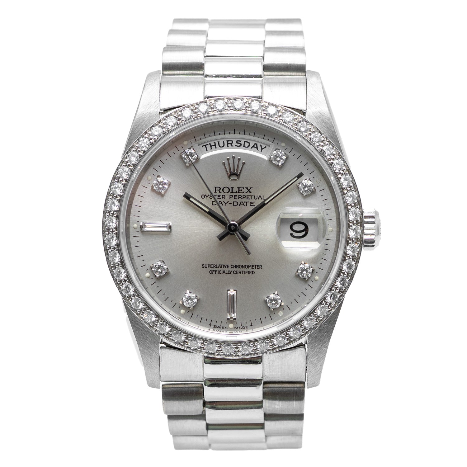 Day-Date Platin President Factory Diamond Baguette Dial 1976 - 18346 ...