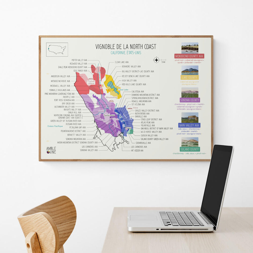 Californie North Coast Affiche Carte Des Vins Amble Wine2 1024x1024 ?v=1663346154