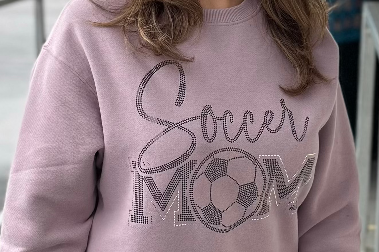 Soccer Mom in Black SPANGLES