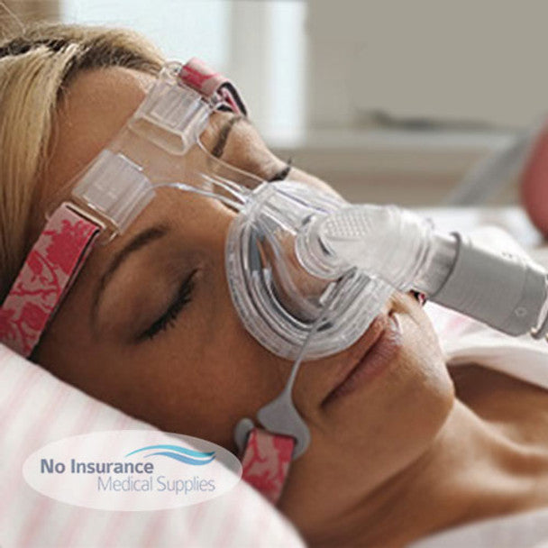 woman wearing CPAP mask