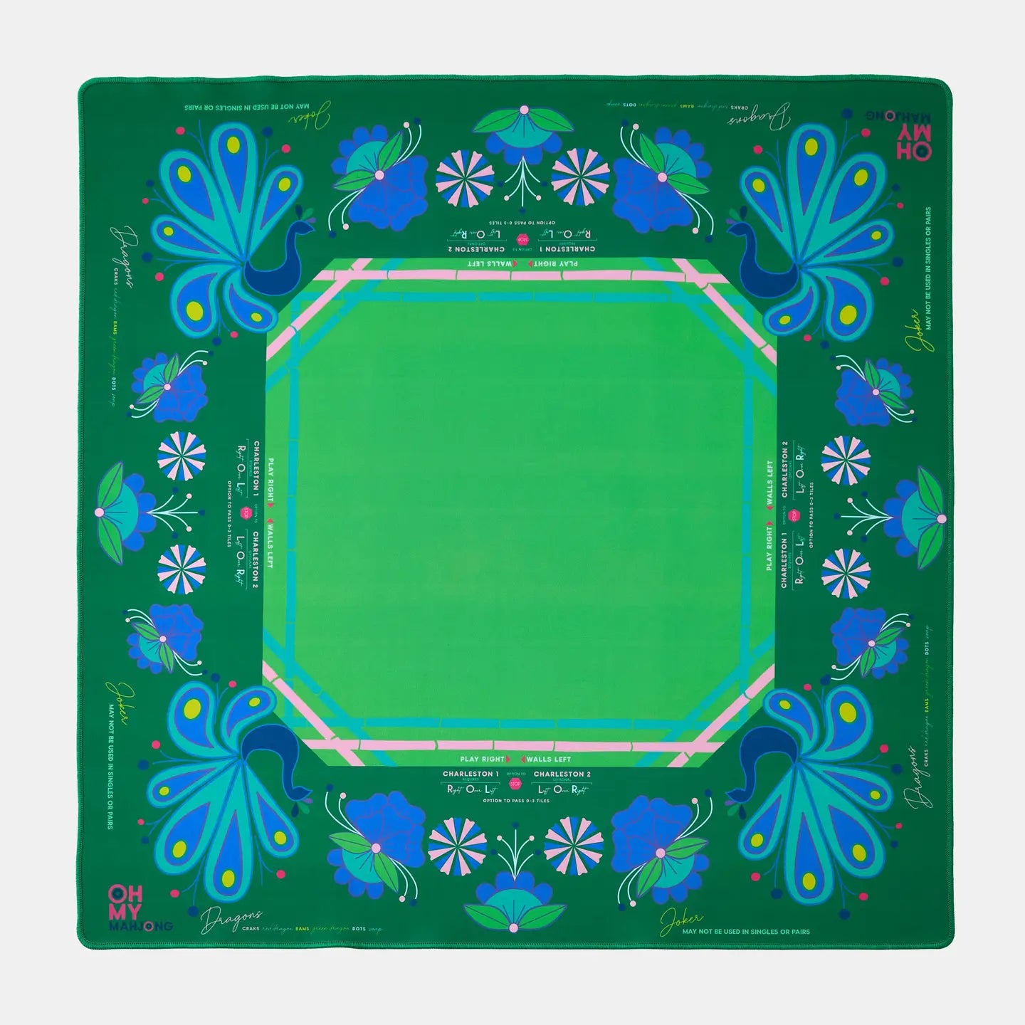 Oh My Mahjong  - Birdie Green Mahjong Mat