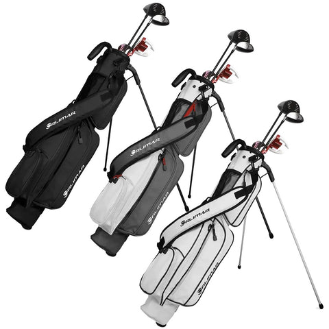 3 color ways of the Orlimar Pitch and Putt Sunday Golf Bag