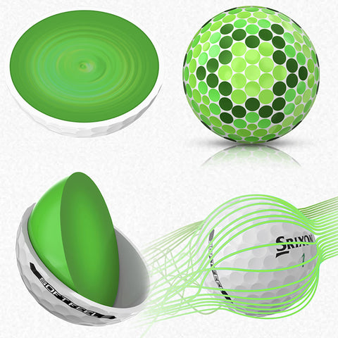 4 Illustrations of the inside features of the Srixon golf ball