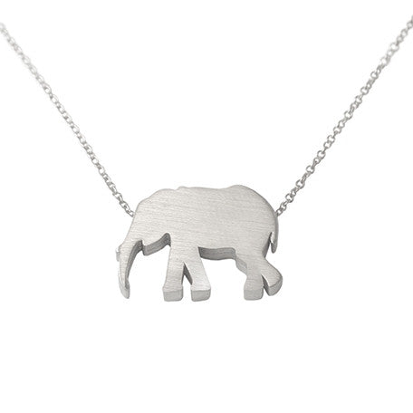 Elephant Silhouette Necklace in Sterling Silver – Baxter Forest