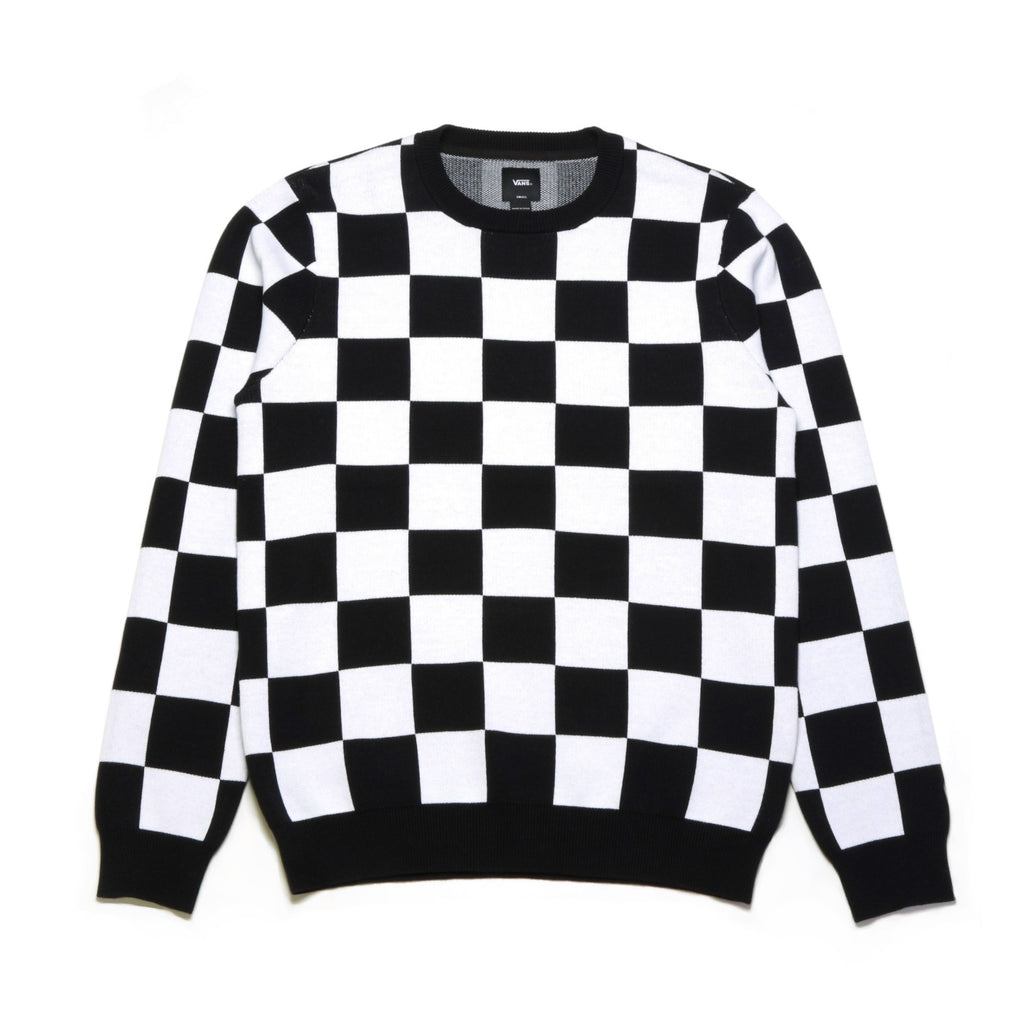 black and white checkered sweater