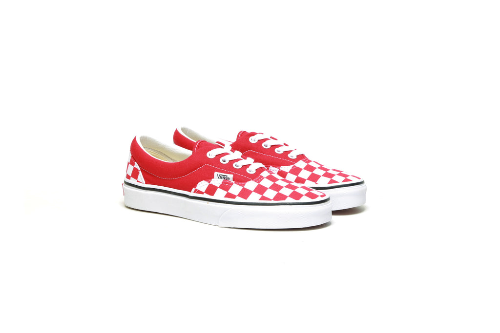 racing red checkerboard vans