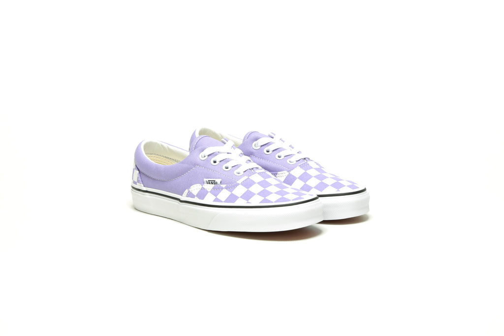 violet checkered vans