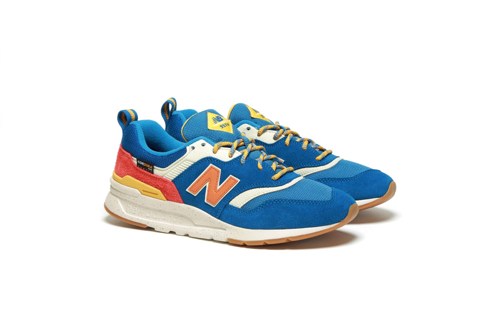 new balance 997h blue with varsity orange