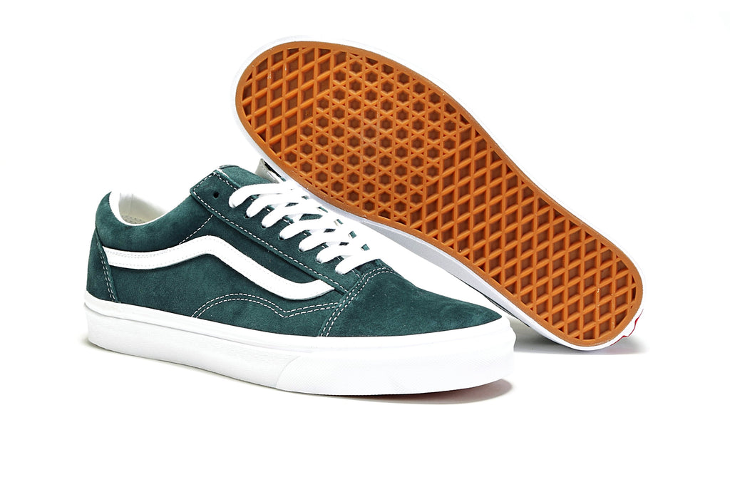 vans old skool pig suede darkest spruce