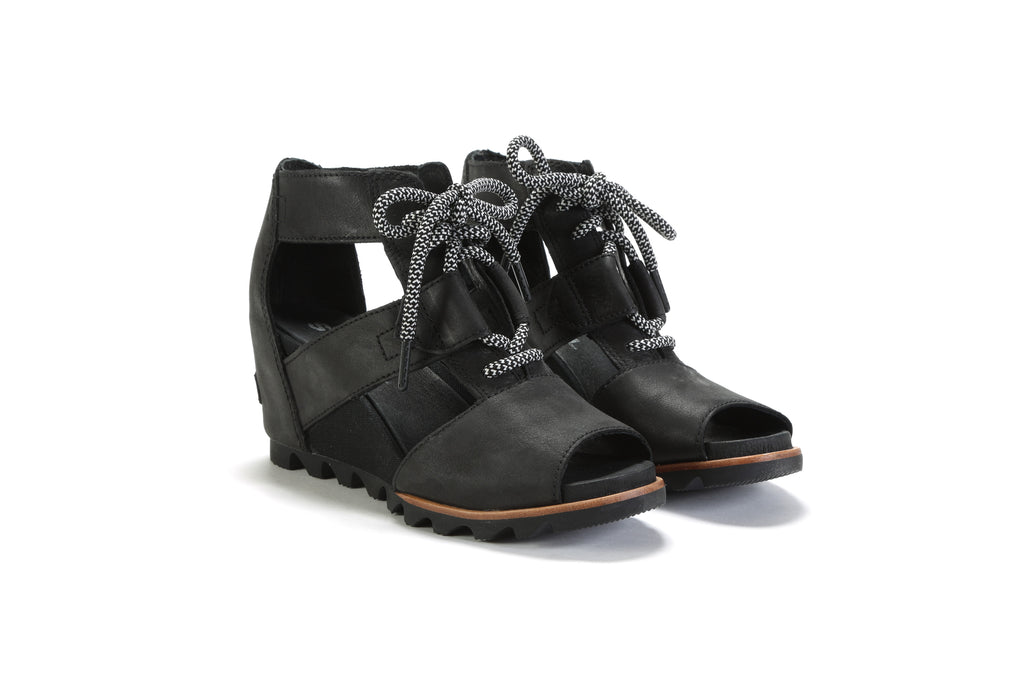 sorel joanie wedge sandal black