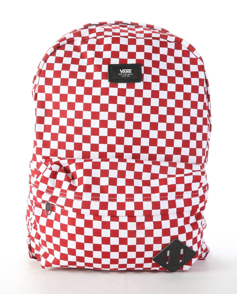 vans sporty realm red & checkerboard backpack