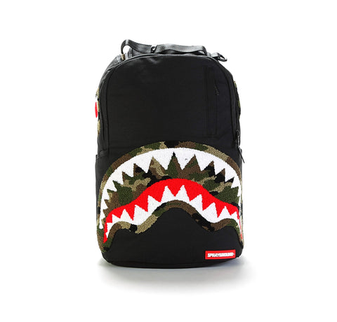 sprayground ghost chenille shark black backpack