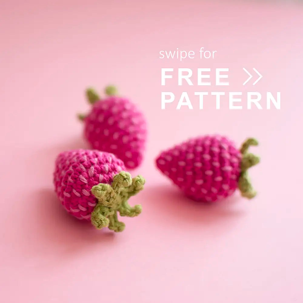 virkad jordgubbe gratis mönster