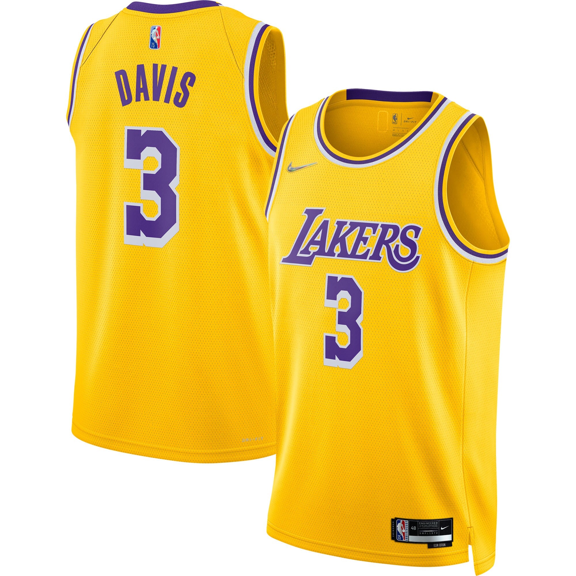 Anthony Davis Los Angeles Lakers Nike 2021/22 Diamond Swingman Jersey – Icon Edition – Gold